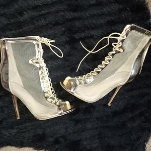 Wild Diva Gold open toe heels